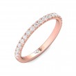FlyerFit® 18K Pink Gold Micropave Cutdown Wedding Band
