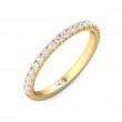 FlyerFit® 18K Yellow Gold Micropave Cutdown Wedding Band