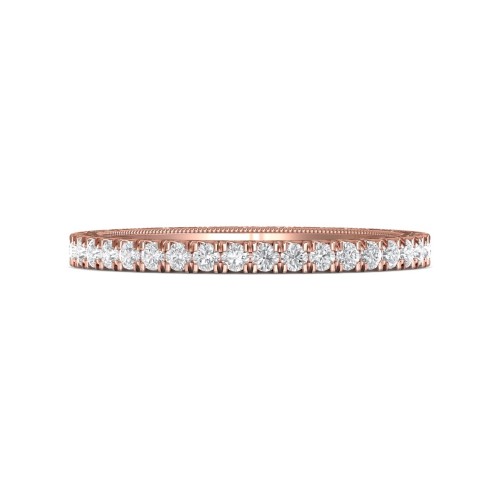 FlyerFit&reg; 18K Pink Gold Vintage Wedding Band