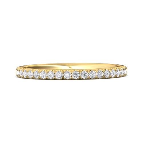 FlyerFit&reg; 14K Yellow Gold Micropave Cutdown Wedding Band