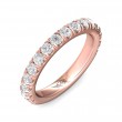 FlyerFit® 18K Pink Gold Micropave Cutdown Wedding Band