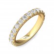 FlyerFit® 18K Yellow Gold Micropave Cutdown Wedding Band