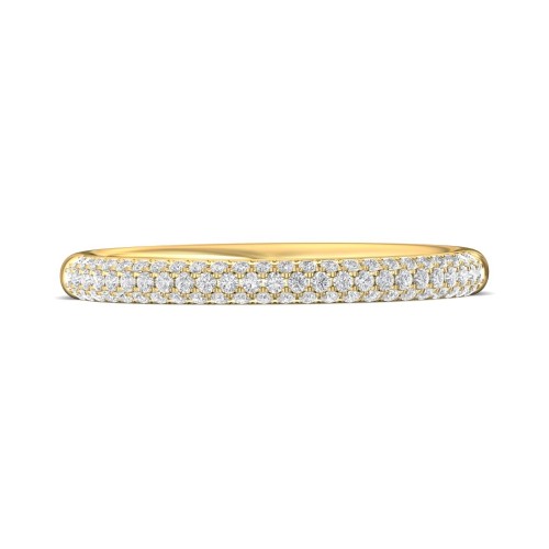 FlyerFit&reg; 18K Yellow Gold Micropave Wedding Band