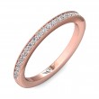 FlyerFit® 18K Pink Gold Micropave Bead Set Wedding Band
