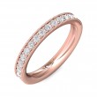 FlyerFit® 18K Pink Gold Micropave Bead Set Wedding Band