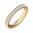 FlyerFit® 18K Yellow Gold Micropave Bead Set Wedding Band