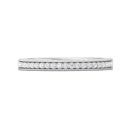 FlyerFit&reg; Platinum Micropave Bead Set Wedding Band