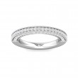 FlyerFit® 18K White Gold Micropave Bead Set Wedding Band