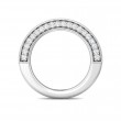 FlyerFit® 18K White Gold Micropave Bead Set Wedding Band