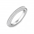 FlyerFit® 18K White Gold Micropave Bead Set Wedding Band
