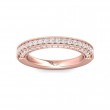 FlyerFit® 18K Pink Gold Micropave Bead Set Wedding Band