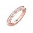 FlyerFit® 18K Pink Gold Micropave Bead Set Wedding Band