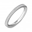 FlyerFit® 14K White Gold Micropave Bead Set Wedding Band