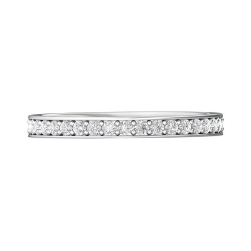 FlyerFit&reg; Platinum Micropave Bead Set Wedding Band