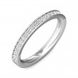 FlyerFit® 14K White Gold Micropave Bead Set Wedding Band