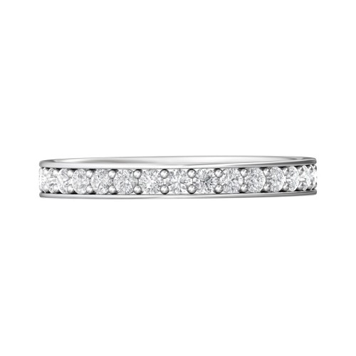 FlyerFit&reg; Platinum Micropave Bead Set Wedding Band
