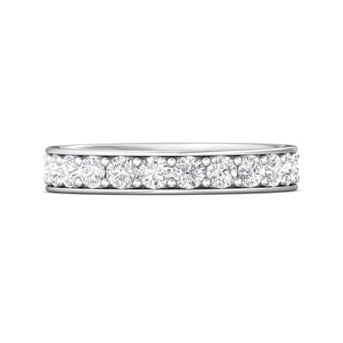 FlyerFit&reg; Platinum Micropave Bead Set Wedding Band