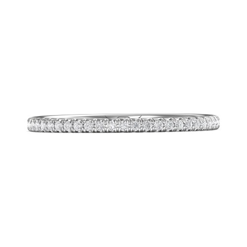 FlyerFit&reg; Platinum Micropave Cutdown Wedding Band