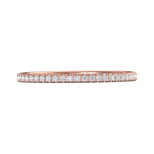 FlyerFit&reg; 18K Pink Gold Micropave Cutdown Wedding Band