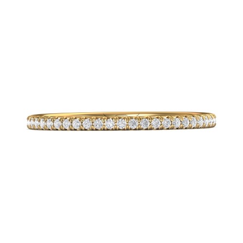 FlyerFit&reg; 14K Yellow Gold Micropave Cutdown Wedding Band