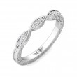 FlyerFit® 18K White Gold Vintage Wedding Band