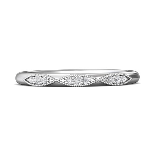 FlyerFit&reg; Platinum Micropave Bead Set Wedding Band