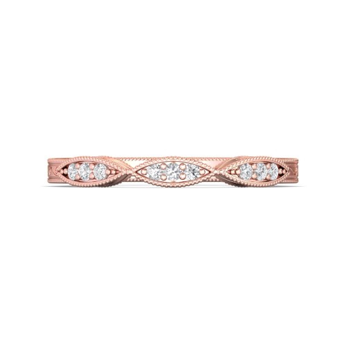 FlyerFit&reg; 14K Pink Gold Vintage Wedding Band