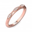 FlyerFit® 18K Pink Gold Micropave Bead Set Wedding Band
