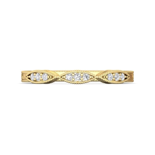 FlyerFit&reg; 14K Yellow Gold Vintage Wedding Band