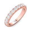 FlyerFit® 14K Pink Gold Micropave Cutdown Wedding Band
