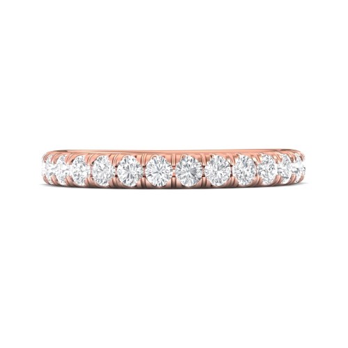 FlyerFit&reg; 14K Pink Gold Micropave Cutdown Wedding Band