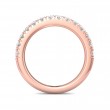 FlyerFit® 18K Pink Gold Micropave Cutdown Wedding Band