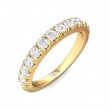 FlyerFit® 18K Yellow Gold Micropave Cutdown Wedding Band