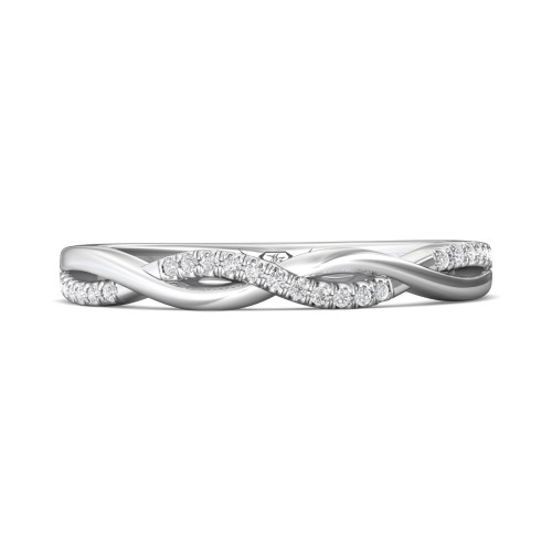 FlyerFit&reg; Platinum Micropave Cutdown Wedding Band