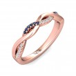 FlyerFit® 14K Pink Gold Micropave Cutdown Wedding Band