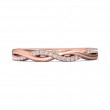 FlyerFit® 18K Pink Gold Micropave Cutdown Wedding Band