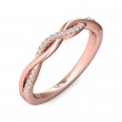 FlyerFit® 18K Pink Gold Micropave Cutdown Wedding Band