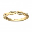 FlyerFit® 18K Yellow Gold Micropave Cutdown Wedding Band