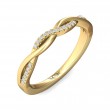FlyerFit® 18K Yellow Gold Micropave Cutdown Wedding Band