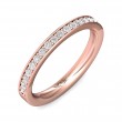 FlyerFit® 18K Pink Gold Micropave Bead Set Wedding Band