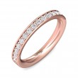 FlyerFit® 18K Pink Gold Micropave Bead Set Wedding Band