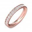 FlyerFit® 18K Pink Gold Micropave Bead Set Wedding Band