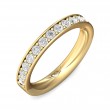 FlyerFit® 18K Yellow Gold Micropave Bead Set Wedding Band