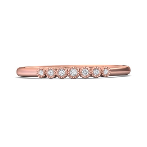 FlyerFit&reg; 14K Pink Gold Channel  Wedding Band