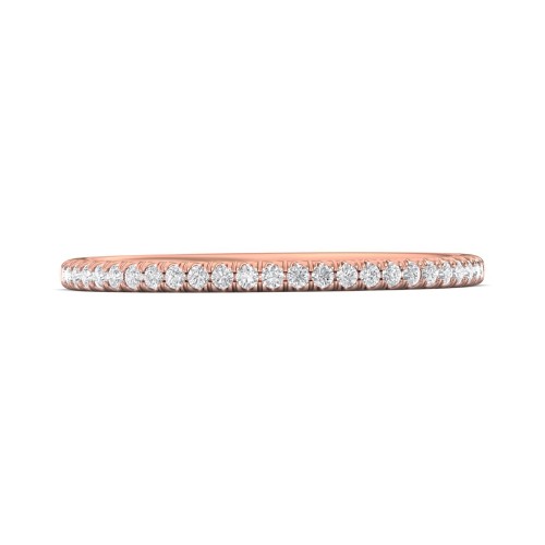 FlyerFit&reg; 18K Pink Gold Micropave Cutdown Wedding Band