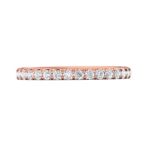 FlyerFit&reg; 14K Pink Gold Micropave Cutdown Wedding Band