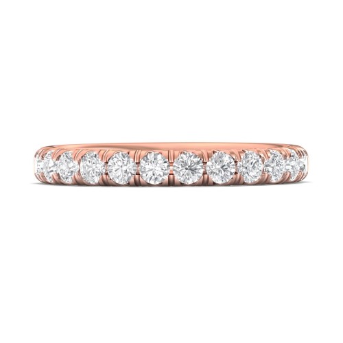 FlyerFit&reg; 18K Pink Gold Micropave Cutdown Wedding Band