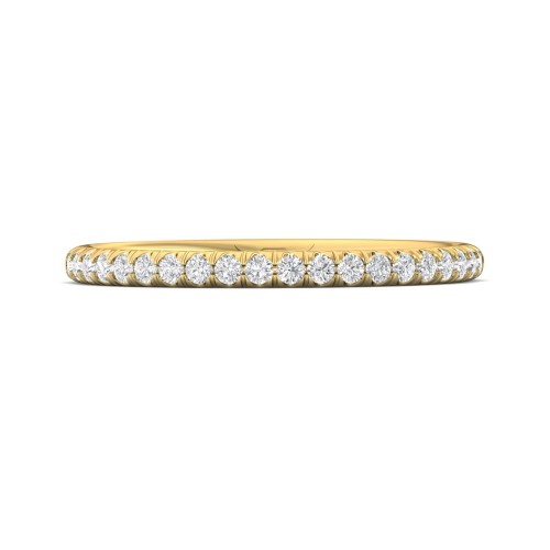 FlyerFit&reg; 18K Yellow Gold Micropave Cutdown Wedding Band