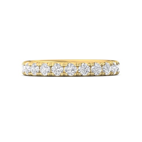 FlyerFit&reg; 18K Yellow Gold Micropave Cutdown Wedding Band