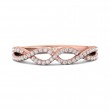 FlyerFit® 18K Pink Gold Micropave Cutdown Wedding Band